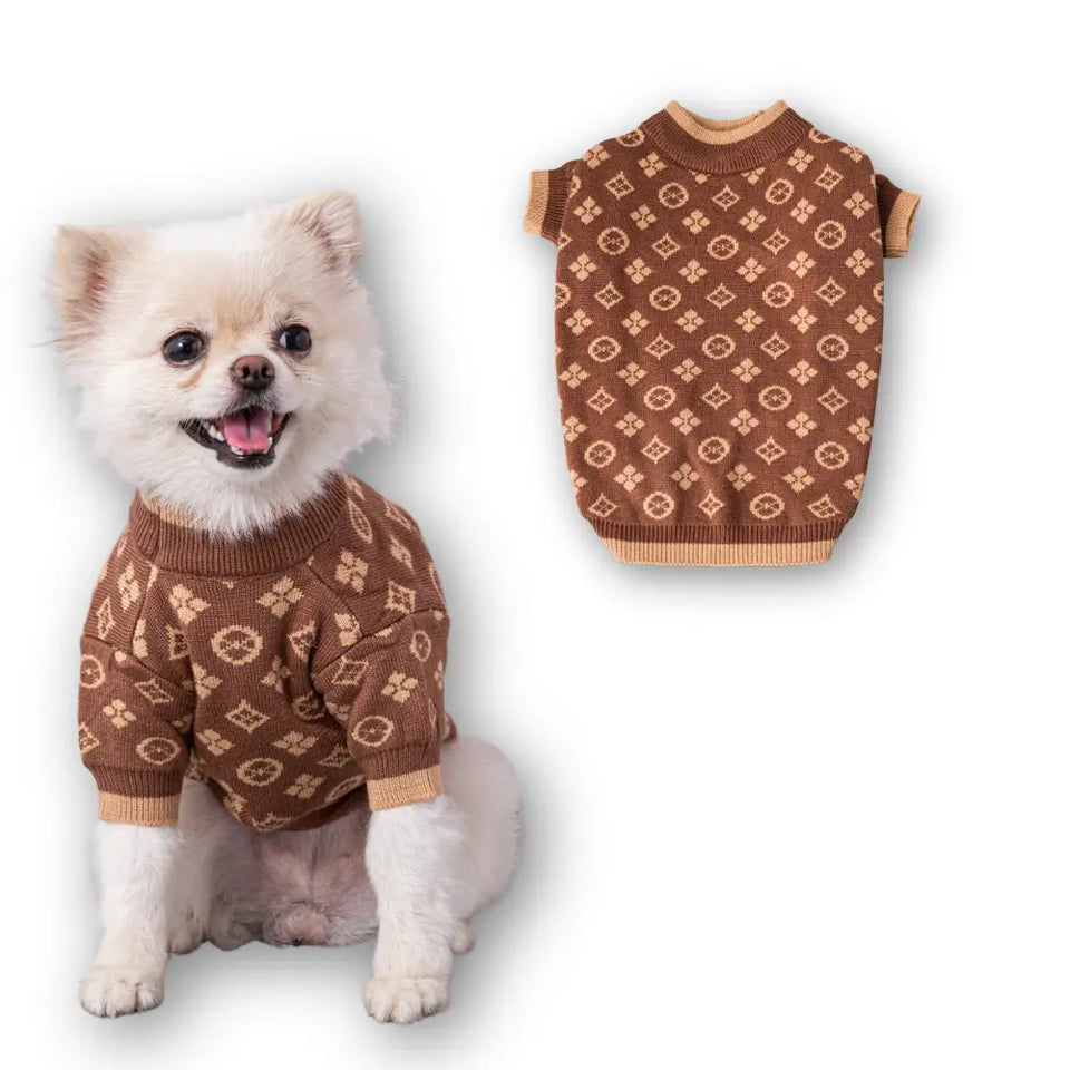 Roupa de Cachorro de Malha Estampada